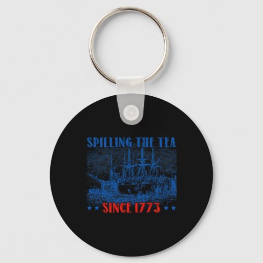 Het invriezen van de thee sinds 1773 vierde juli sleutelhanger (Voorkant)