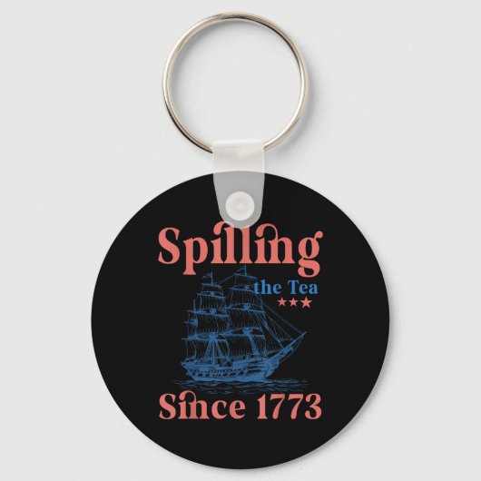 het invullen van de thee sinds 1773 patriottisch o sleutelhanger (Voorkant)