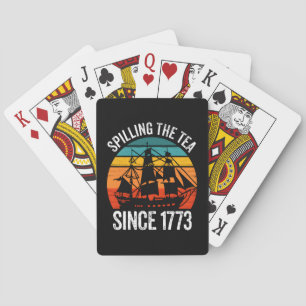 Het invullen van de thee sinds 1773 pokerkaarten