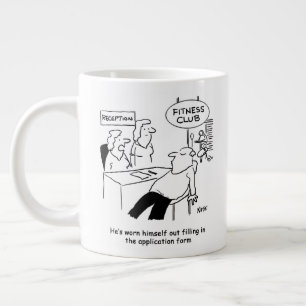 Het invullen van een Fitness Club Form draagt Man  Grote Koffiekop