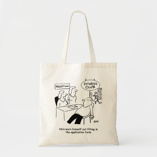 Het invullen van Fitness Club draagt man uit. Grap Tote Bag (Voorkant)