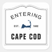 Het inzenden van Maap Cod Massachusetts Sign Wedde Vierkante Sticker (Voorkant)