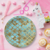 Het iriserende Blauwe Goud schittert de Schalen Papieren Bordje (Feest)