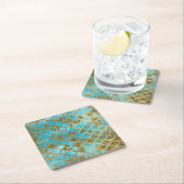 Het iriserende Blauwgroen Goud schittert de Kartonnen Onderzetters (Insitu)