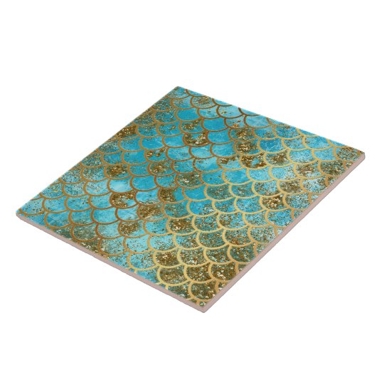 Het iriserende Blauwgroen Goud schittert de Tegeltje (Zijkant)