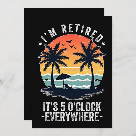 Het is 05:00 Overal waar ik gepensioneerd ben zome Kaart (Voorkant / Achterkant)