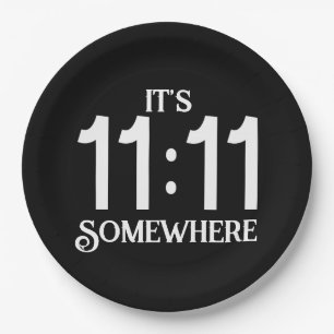 Het is 11:11 ergens numerologie manifesterend geta papieren bordje