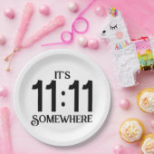 Het is 11:11 Ergens Numerologie Manifesterend Numm Papieren Bordje (Feest)