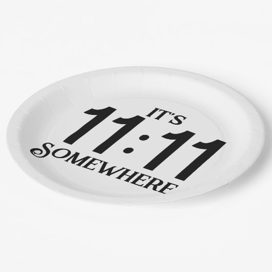 Het is 11:11 Ergens Numerologie Manifesterend Numm Papieren Bordje (Gekanteld)