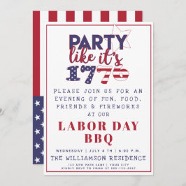 Het is 1776 American Flag Labor Day BBQ Kaart