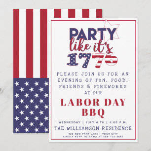 Het is 1776 American Flag Labor Day BBQ Kaart