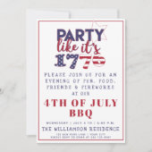 Het is 1776 Amerikaanse vlag op 4 juli BBQ Kaart (Voorkant)