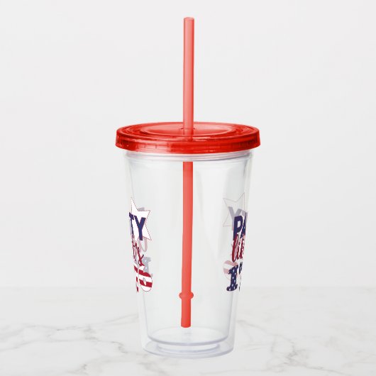 Het is 1776, Amerikaanse vlag Typografie Acryl Drinkbeker (Rechts)