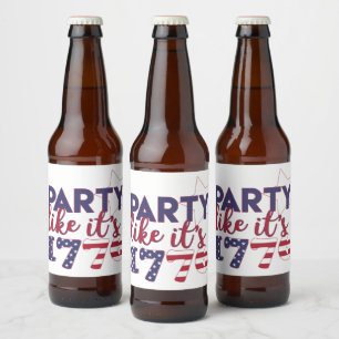 Het is 1776, Amerikaanse vlag Typografie Bier Etiket