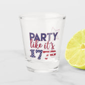 Het is 1776, Amerikaanse vlag Typografie Shot Glas (Voorkant)