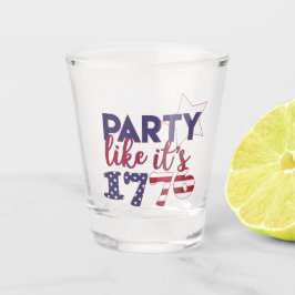 Het is 1776, Amerikaanse vlag Typografie Shot Glas