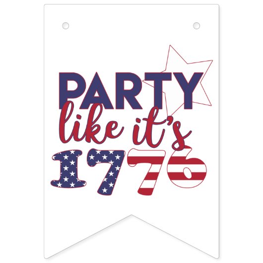 Het is 1776, Amerikaanse vlag Typografie Vlaggetjes (Eerste vlag)