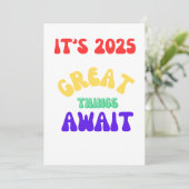 HET IS 2025 GROTE DINGEN STAAN TE KOMEN  Positief  Feestdagenkaart (Staand voorkant)