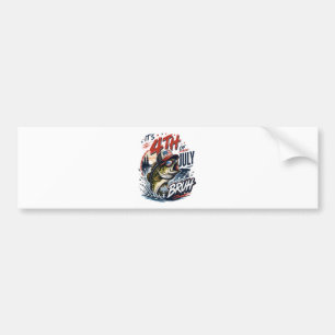 Het is 4 juli Baars Brute Vissen Bumpersticker