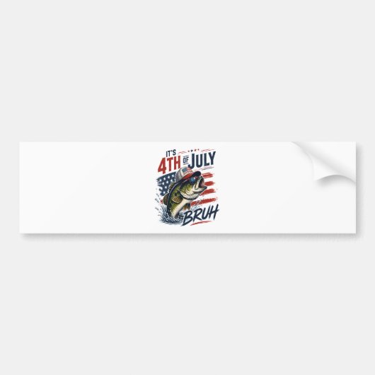 Het is 4 juli Bass Brute Vissen Bumpersticker (Voorkant)