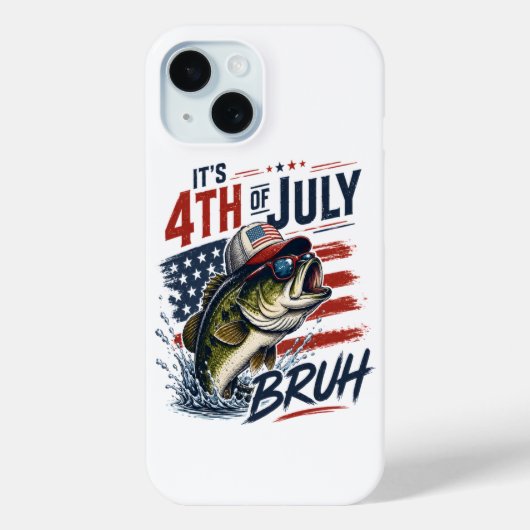 Het is 4 juli Bass Brute Vissen Case-Mate iPhone Case (Achterkant)