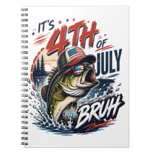 Het is 4 juli Bass Brute Vissen Notitieboek