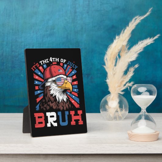 Het is 4 juli bro Bald Adelaar Patriottisch Fotoplaat (Zijkant)