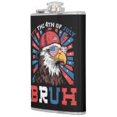 Het is 4 juli bro Bald Adelaar Patriottisch Heupfles (Links)