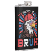 Het is 4 juli bro Bald Adelaar Patriottisch Heupfles (Rechts)