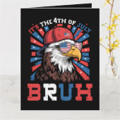 Het is 4 juli bro Bald Adelaar Patriottisch Kaart (Gele Bloem)