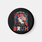 Het is 4 juli bro Bald Adelaar Patriottisch Magneet (Voorkant)
