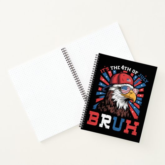 Het is 4 juli bro Bald Adelaar Patriottisch Notitieboek (Binnen)
