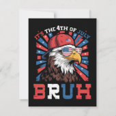 Het is 4 juli bro Bald Adelaar Patriottisch Save The Date (Achterkant)