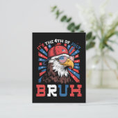 Het is 4 juli bro Bald Eagle Patriottisch Briefkaart (Staand voorkant)