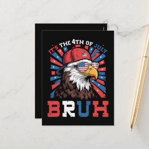 Het is 4 juli bro Bald Eagle Patriottisch Feestdagenkaart