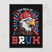 Het is 4 juli bro Bald Eagle Patriottisch Feestdagenkaart (Voorkant)