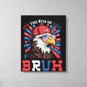 Het is 4 juli bro kale adelaar patriottisch canvas afdruk (Voorkant)