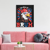 Het is 4 juli bro kale adelaar patriottisch canvas afdruk (Insitu (Woonkamer))