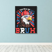 Het is 4 juli bro kale adelaar patriottisch canvas afdruk (Insitu (Houten vloer))