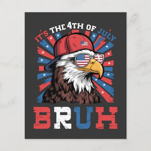 Het is 4 juli Bruh Amerikaanse Zeearend Patriottis Flyer (Voorkant)
