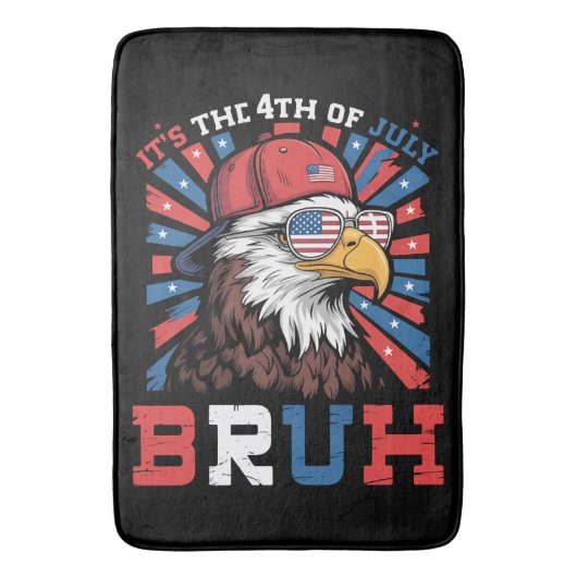 Het is 4 juli gast Amerikaanse zeearend patriottis Badmat (Voorkant Verticaal)
