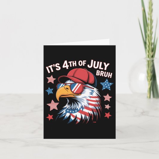 Het is 4 juli gast Bald Eagle Kinderen Jongens Kaart (Voorkant)