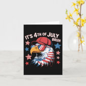 Het is 4 juli gast Bald Eagle Kinderen Jongens Kaart (Gele Bloem)