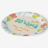 Het is 50 uur ergens feest thema papieren bordje (Gekanteld)