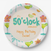 Het is 50 uur ergens feest thema papieren bordje (Voorkant)