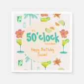 Het is 50 uur ergens feest thema servet (Voorkant)