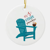 Het is 5 O'Clock Keramisch Ornament (Voorkant)