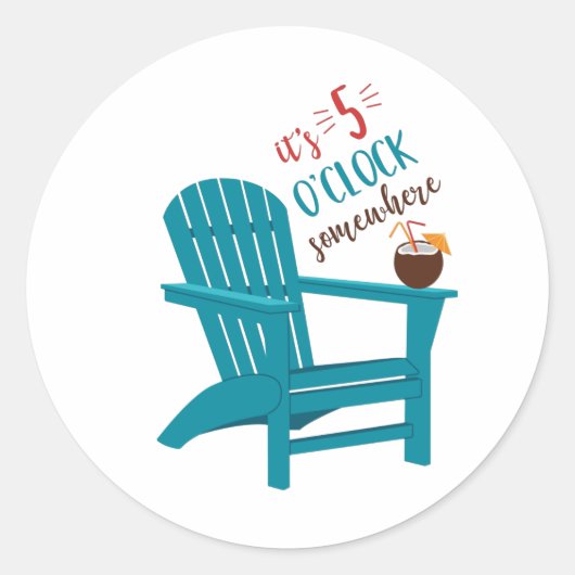 Het is 5 O'Clock Ronde Sticker (Voorkant)