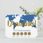 het is 5 uur ergens in Brunch Invitation Kaart (Staand voorkant)