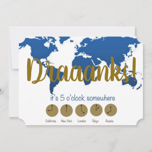 het is 5 uur ergens in Brunch Invitation Kaart (Voorkant)